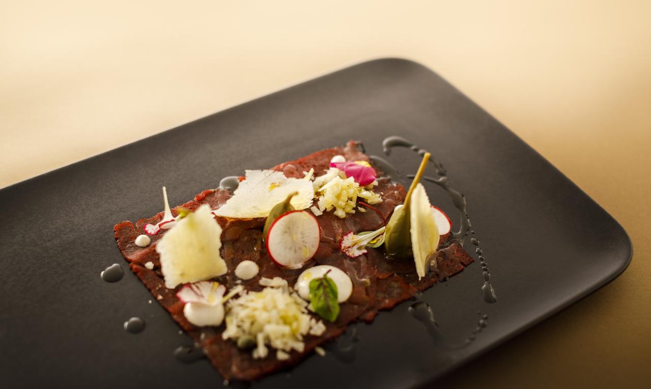 Boutique & Design Hotel Navis - Small Luxury Hotels Of The World Opatija Exteriör bild A plate of beef carpaccio